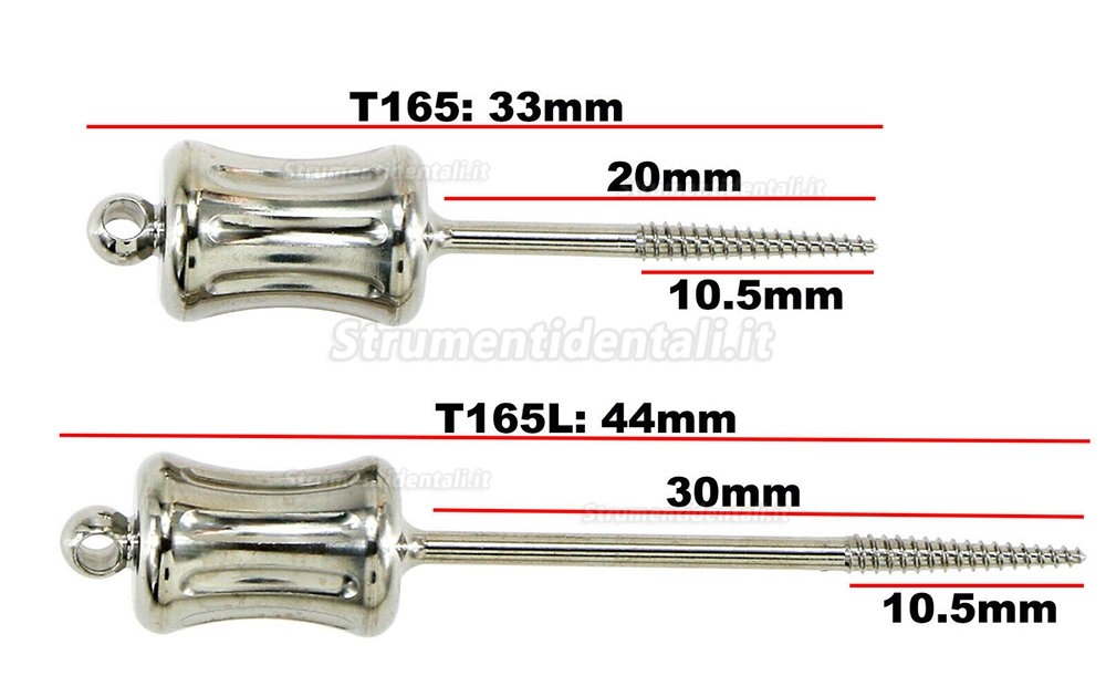 Estrattore manuale dentale Estratto frammenti di radice apicale Lunghi 44 mm Corti 33 mm